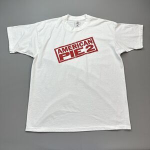 Vintage American Pie 2 Shirt Mens XL White Red Movie Film Sex Comedy Promo Y2K